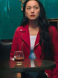 Tokiko Kitagawa One Night in Tokyo Red Leather Biker Jacket