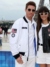 Shaun White Paris Olympics 2024 White Bomber Jacket
