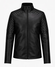 Quilted Black Biker Leather Jacket
