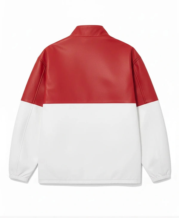 Two Tone Cafe Racer Leather Jacket