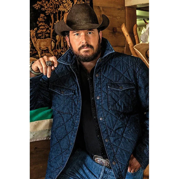 Rip Wheeler Yellowstone Blue Quilted Jacket