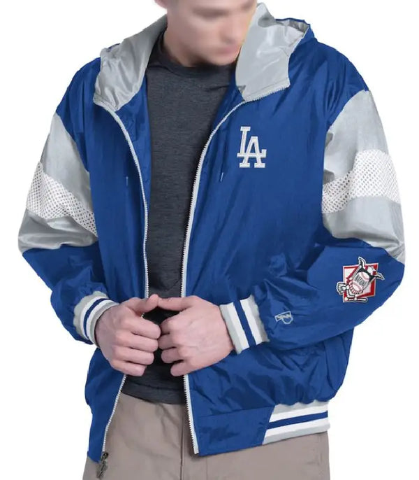 Royal/Gray LA Dodgers Legacy Lightweight Hooded Jacket