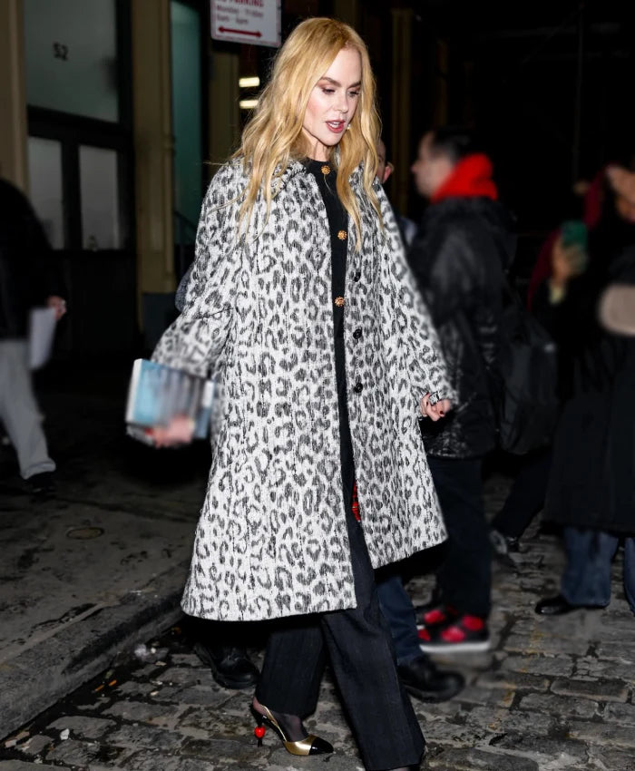 NYC Nicole Kidman Leopard Print Coat