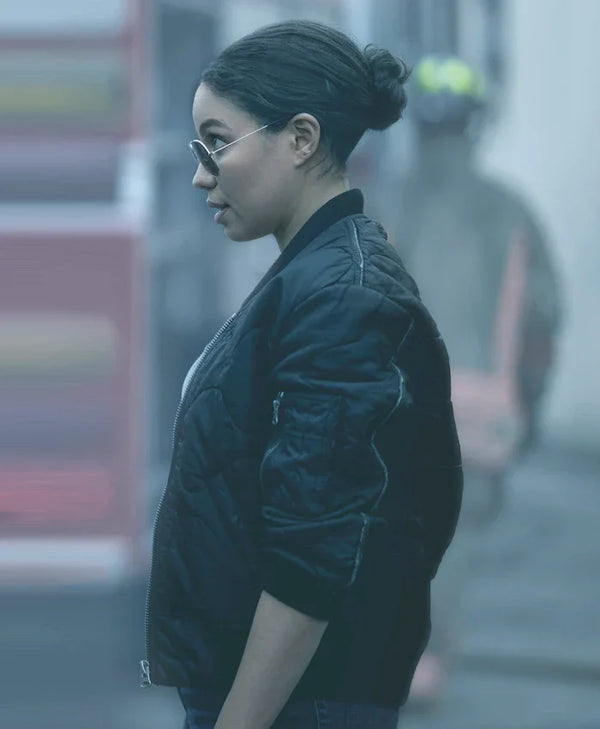 Smoke S01 Jurnee Smollett Quilted Bomber Jacket