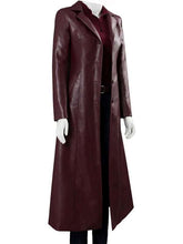 Dark Phoenix Sophie Turner Maroon Leather Coat