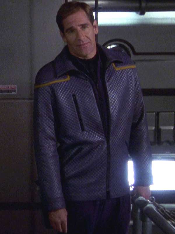 Star Trek Enterprise S01 Away Team Gray Quilted Leather Jacket