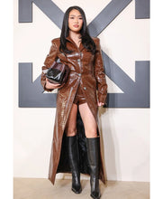 Sunisa Lee Off-White Fashion Show Leather Coat