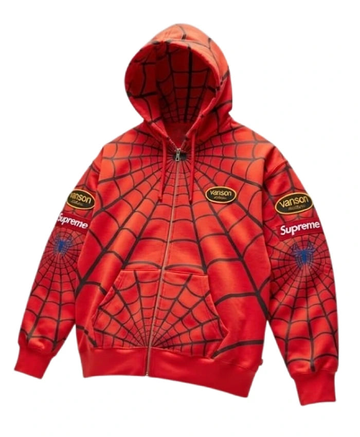 Supreme x Vanson Leathers Spiderman Hoodie