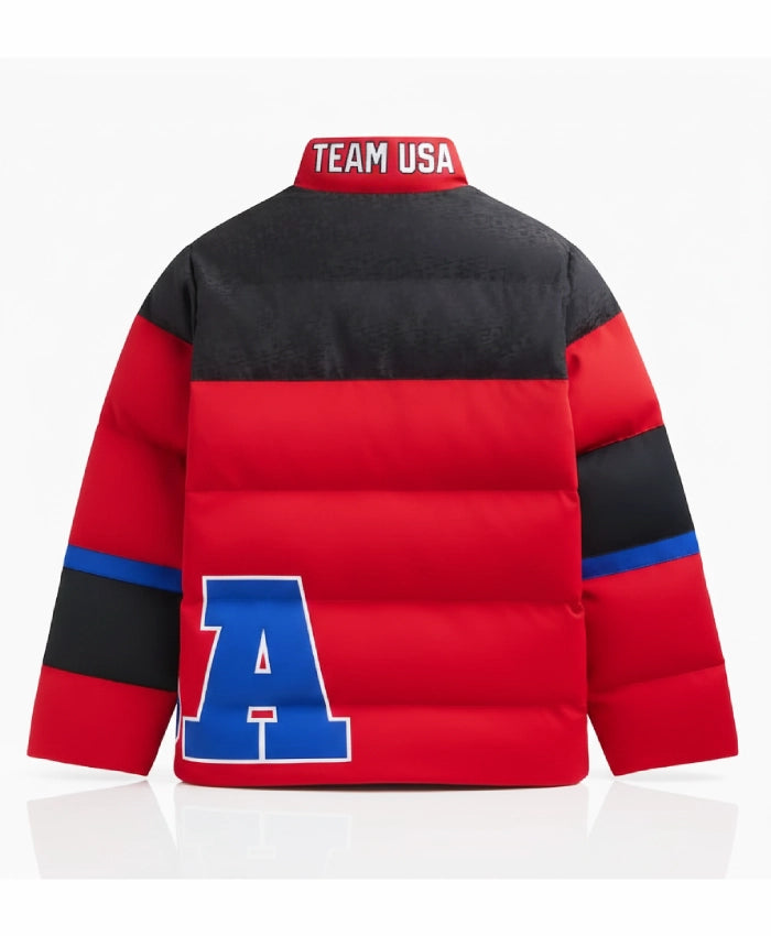 Team USA Red Puffer Jacket