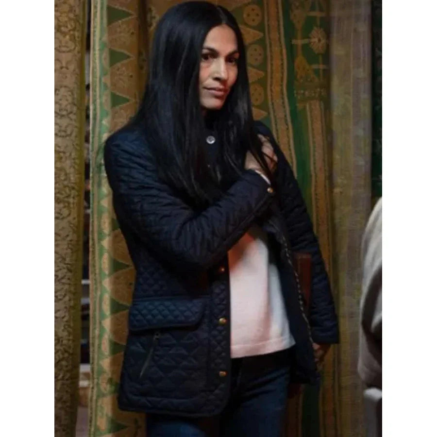 Elodie Yung The Cleaning Lady S01 Black Quilted Jacket
