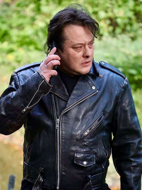 Edward Furlong The Forest Hills 2024 Black Leather Jacket