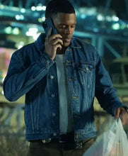 Deric Augustine TV Series The Rookie Miles Blue Denim Fabric Jacket For Mens