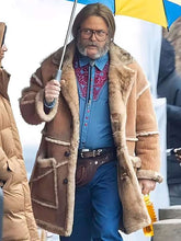 Nick Offerman The Umbrella Academy Shearling Leather Coat