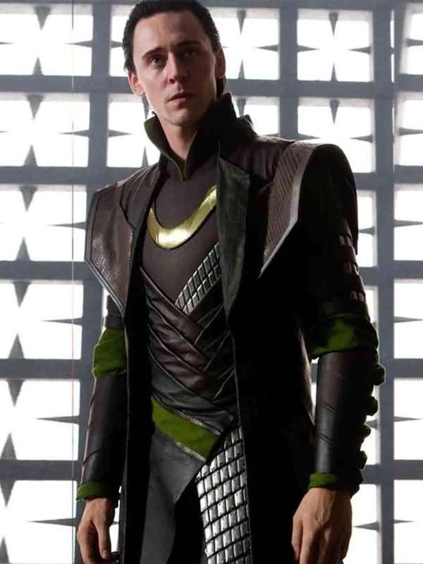 Tom Hiddleston Loki Black Leather Coat