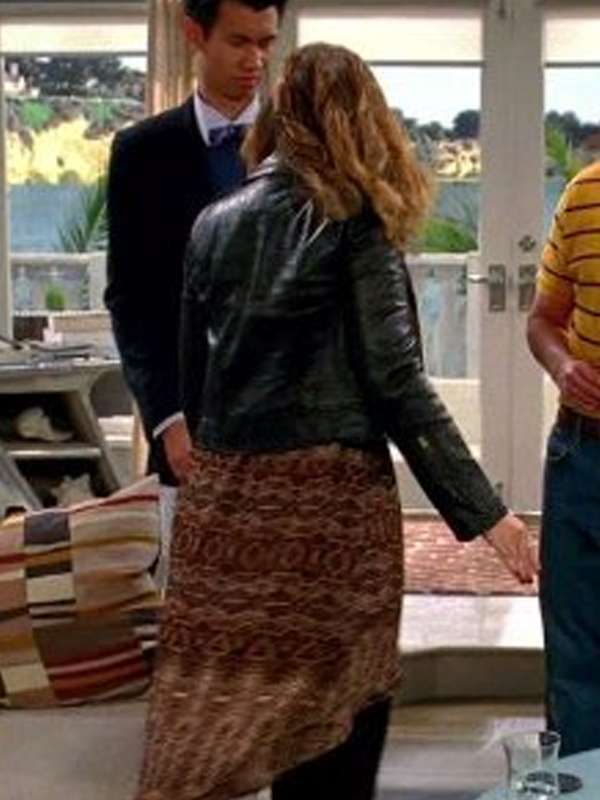 Jenny Harper Two and a Half Men Black Leather Jacket