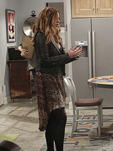 Jenny Harper Two and a Half Men Black Leather Jacket