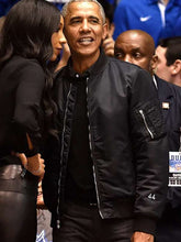 Barack Obama 44 Black Bomber Jacket