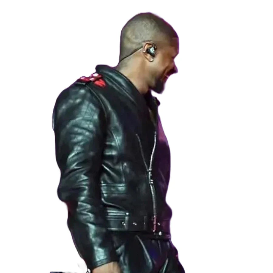 Usher 2024 Hot Black Leather Jacket