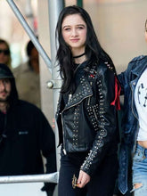 Raffey Cassidy Vox Lux Black Leather Jacket