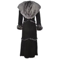 Black Shearling Leather Jacket For Womens
