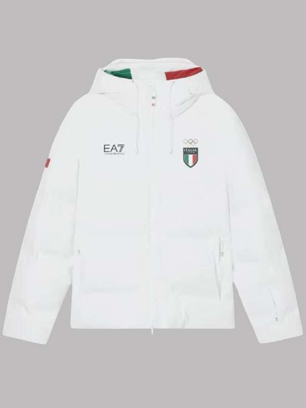 Winter Olympics 2026 Team Italy White Puffer Jacket