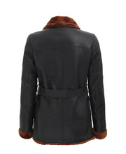 Double Breasted 3/4 Length Shearling Jacket For Women