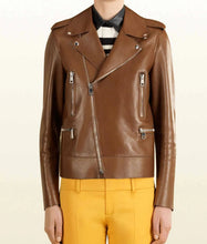 Blake Lively Brown Leather Biker Jacket
