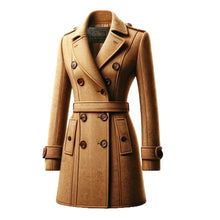 Double-Breasted Camel Wool Trench Coat