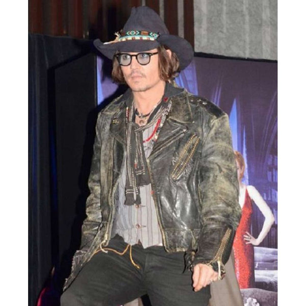 Johnny Depp Vintage Black Leather Jacket