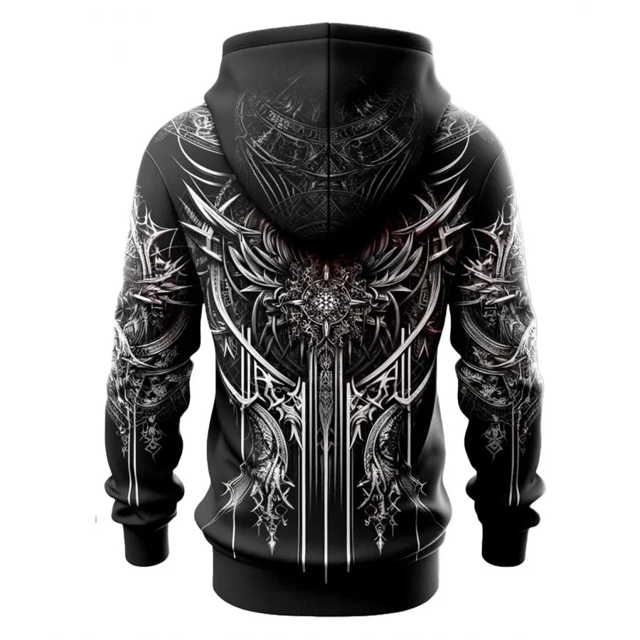 Men's Gothic Punk Fleece Hoodie
