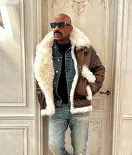 Steve Harvey Leather Aviator Jacket