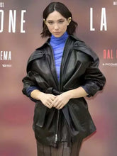 Matilda De Angelis Black Leather Jacket